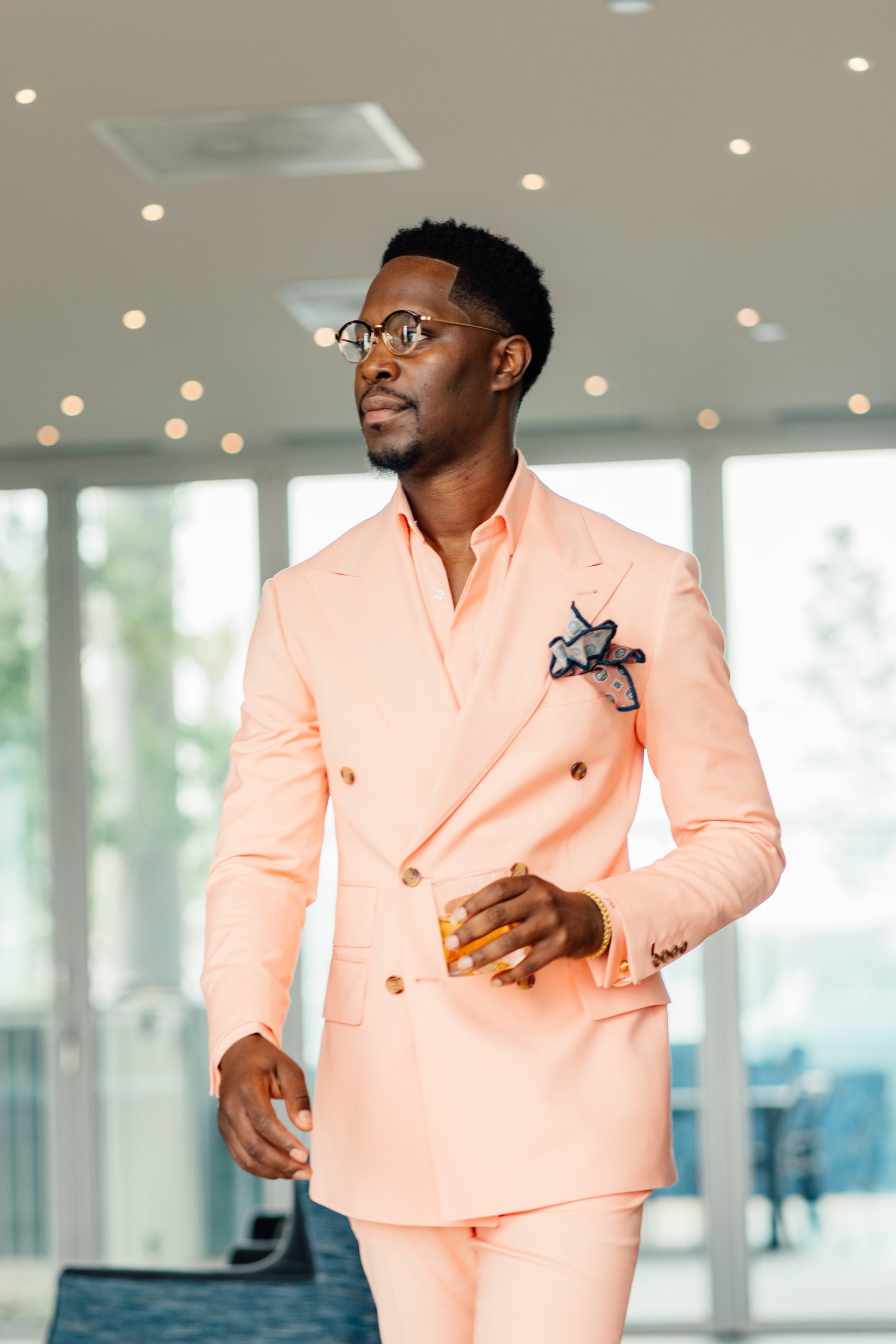 Peach Double Breasted Suit JPR Styling