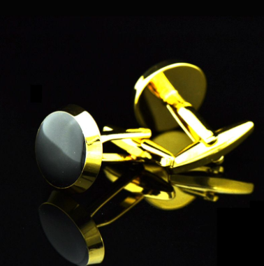 Gold Round Cuff Links
