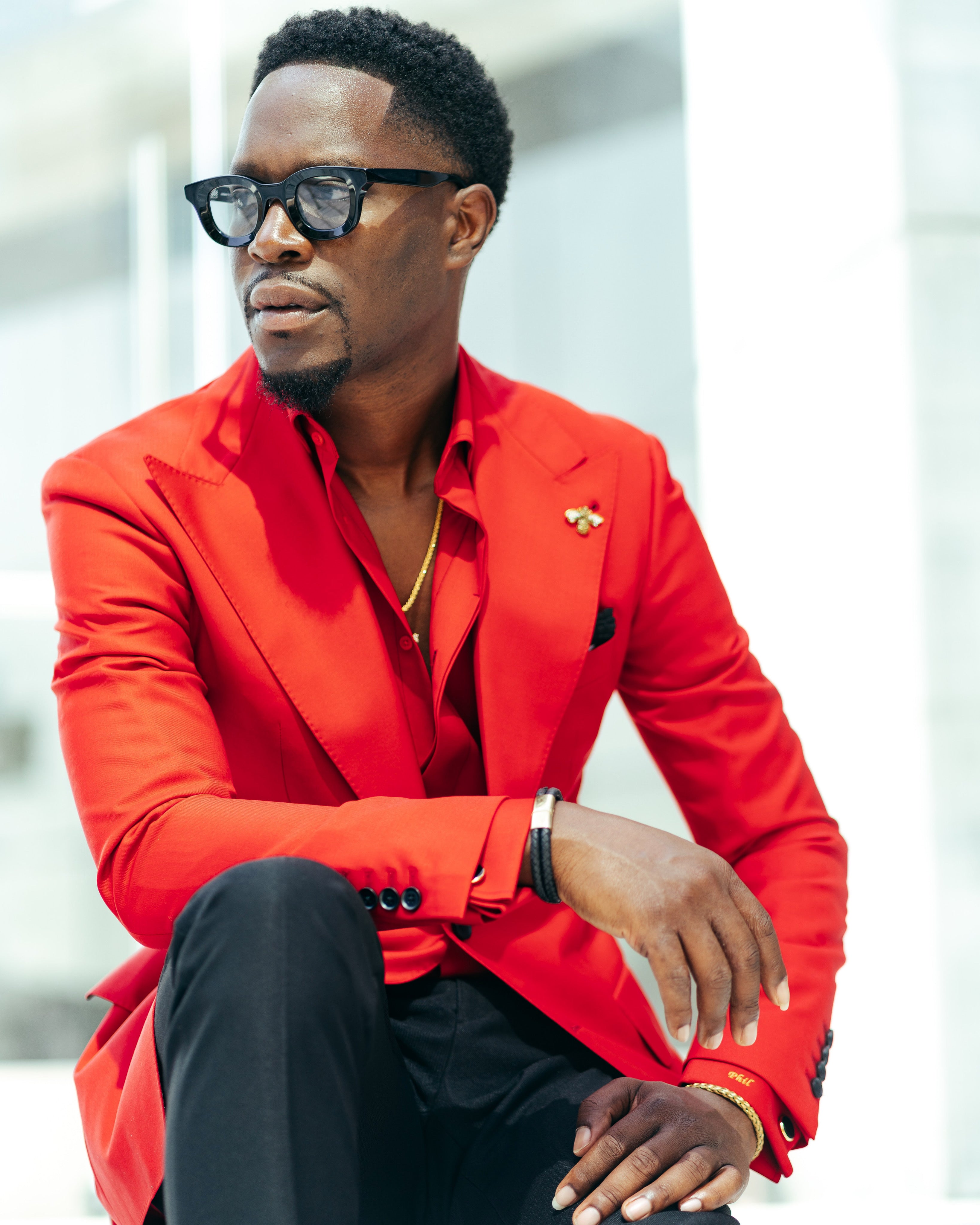 FIRE RED BLAZER